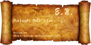 Balogh Márta névjegykártya