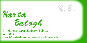 marta balogh business card