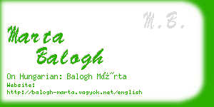 marta balogh business card